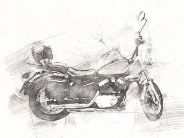 Motosiklet görüntüleme rengi izole edilmiş sanat antika retro