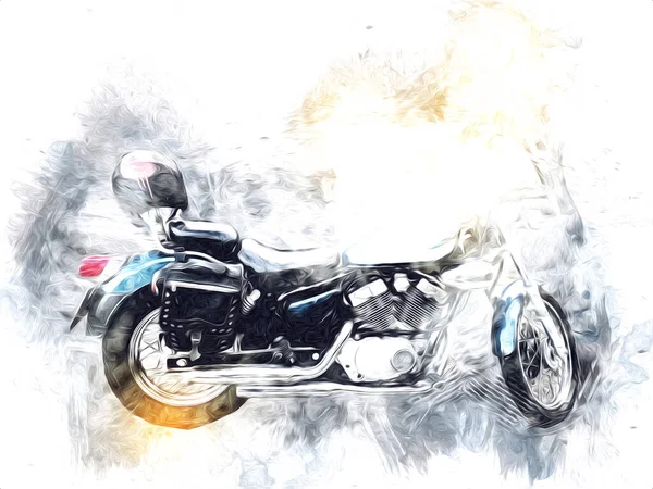 Motor cycle llustration color isolated art vintage retro