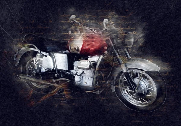 Motor Cycle Llustration Color Isolated Art Vintage Retro — Stock Photo, Image