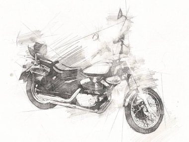 Motosiklet görüntüleme rengi izole edilmiş sanat antika retro