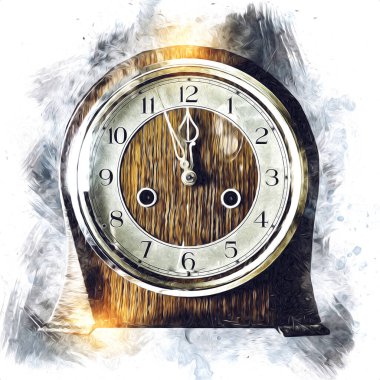 Eski antika klasik saatlerin eski kağıt arka plandaki tuşları.