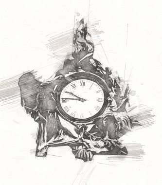 Eski antika klasik saatlerin eski kağıt arka plandaki tuşları.