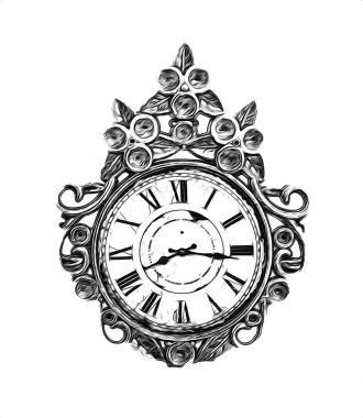 Eski antika klasik saatlerin eski kağıt arka plandaki tuşları.