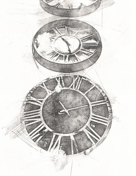 Eski Antika Klasik Saatlerin Eski Kağıt Arka Plandaki Tuşları — Stok fotoğraf