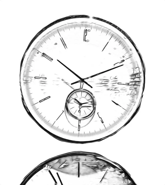 Dials Old Antique Classic Clocks Vintage Paper Background — Stock Photo, Image