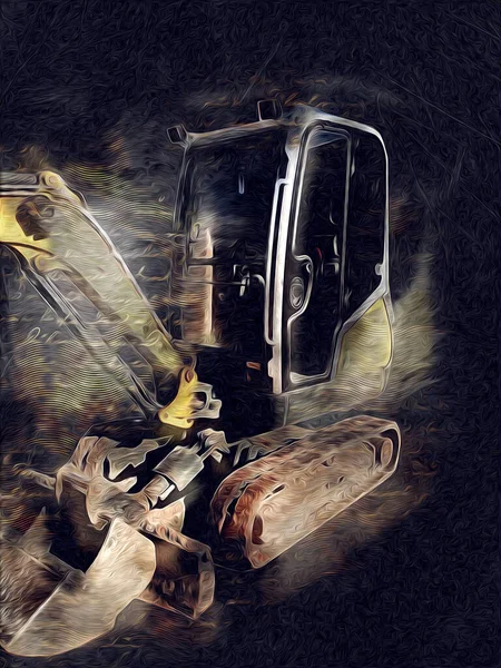 Excavator Illustration Color Isolated Art Work — Stock Photo, Image