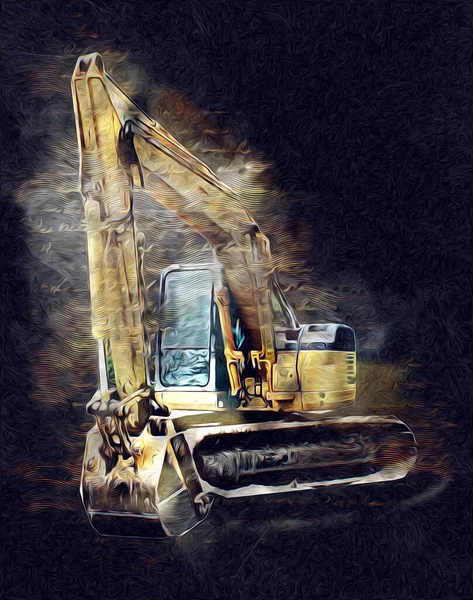 Excavator Illustration Color Isolated Art Work — Stock Photo, Image