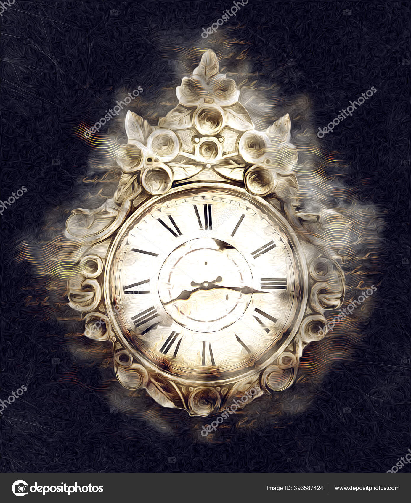 Las Esferas Los Viejos Relojes Clasicos Antiguos Sobre Fondo Papel Foto de stock 393587424 maxtor7777
