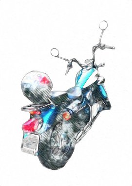 Motosiklet görüntüleme rengi izole edilmiş sanat antika retro