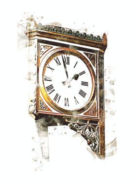 Eski antika klasik saatlerin eski kağıt arka plandaki tuşları.