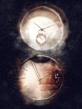 Eski antika klasik saatlerin eski kağıt arka plandaki tuşları.