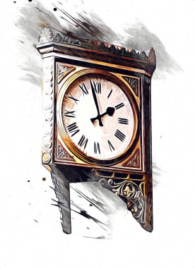 Eski antika klasik saatlerin eski kağıt arka plandaki tuşları.