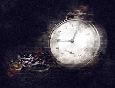 Eski antika klasik saatlerin eski kağıt arka plandaki tuşları.