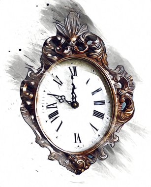 Eski antika klasik saatlerin eski kağıt arka plandaki tuşları.