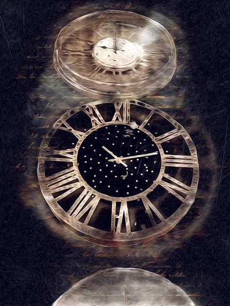 Mostradores Dos Relógios Antigos Clássicos Fundo Papel Vintage — Fotografia de Stock