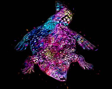 Timsah çizimi - sürüngen el çizimi, sanat çizimi