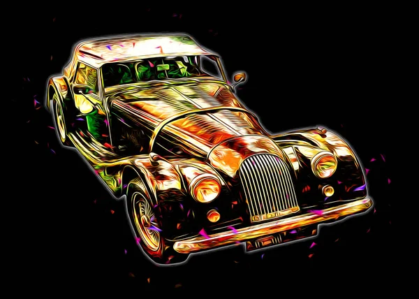 Вінтажний Ретро Класичний Старий Автомобіль Ілюстрації — стокове фото