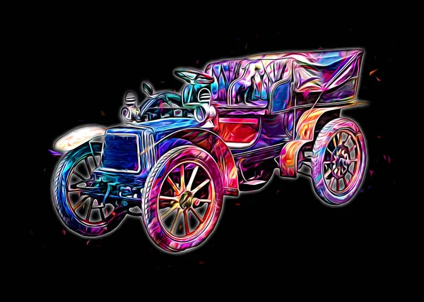 Vintage Retro Oldtimer Illustration — Stockfoto