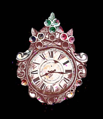 Eski antika klasik saatlerin eski kağıt arka plandaki tuşları.