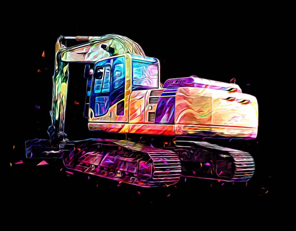 Excavator Illustration Color Isolated Art Work — Stock Photo, Image