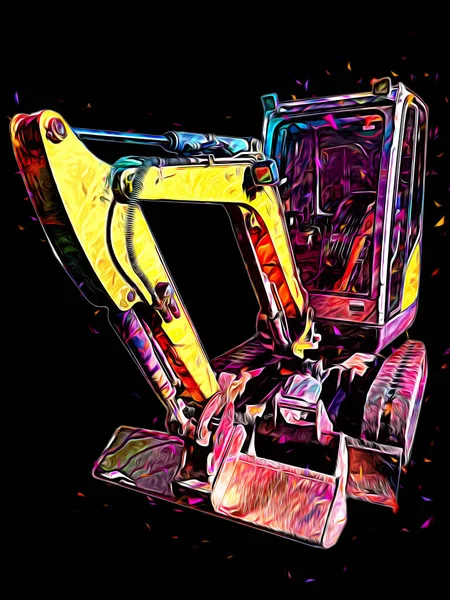 Excavator Illustration Color Isolated Art Work — Stock Photo, Image