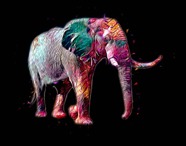 Elefant Kunst Illustration Retro Jahrgang Alt — Stockfoto