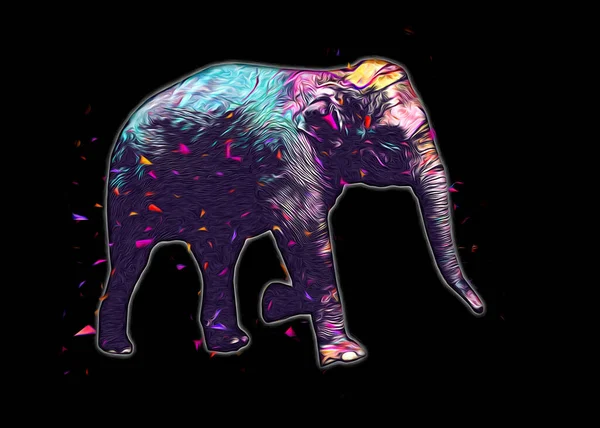 Elefant Kunst Illustration Retro Jahrgang Alt — Stockfoto