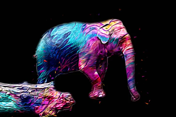 Elefante Arte Illustrazione Retrò Vintage Vecchio — Foto Stock