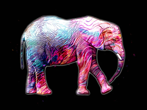 Elefante Arte Illustrazione Retrò Vintage Vecchio — Foto Stock