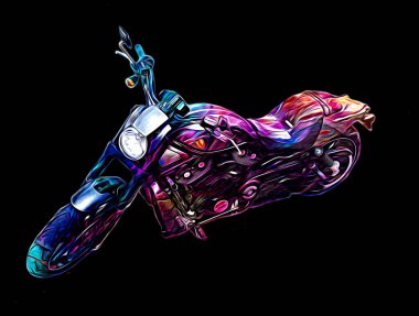 Motosiklet görüntüleme rengi izole edilmiş sanat antika retro