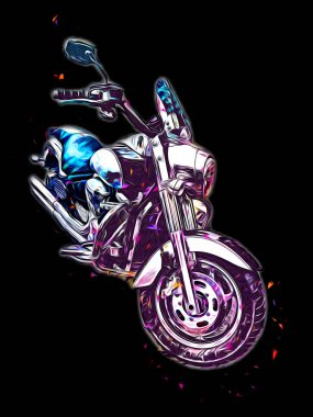 Motosiklet görüntüleme rengi izole edilmiş sanat antika retro