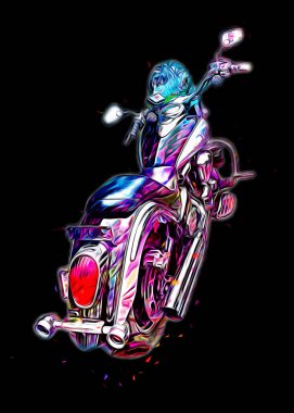 Motosiklet görüntüleme rengi izole edilmiş sanat antika retro