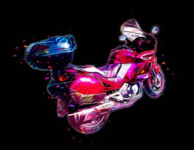 Motosiklet görüntüleme rengi izole edilmiş sanat antika retro