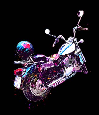 Motosiklet görüntüleme rengi izole edilmiş sanat antika retro