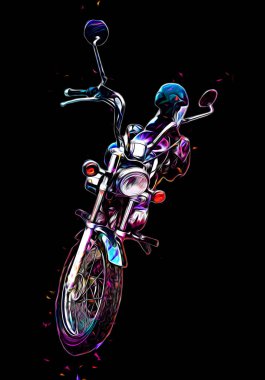 Motosiklet görüntüleme rengi izole edilmiş sanat antika retro