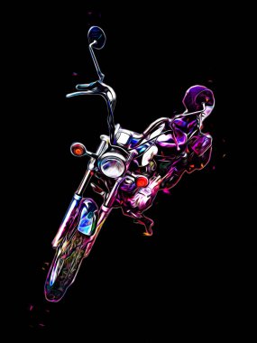 Motosiklet görüntüleme rengi izole edilmiş sanat antika retro