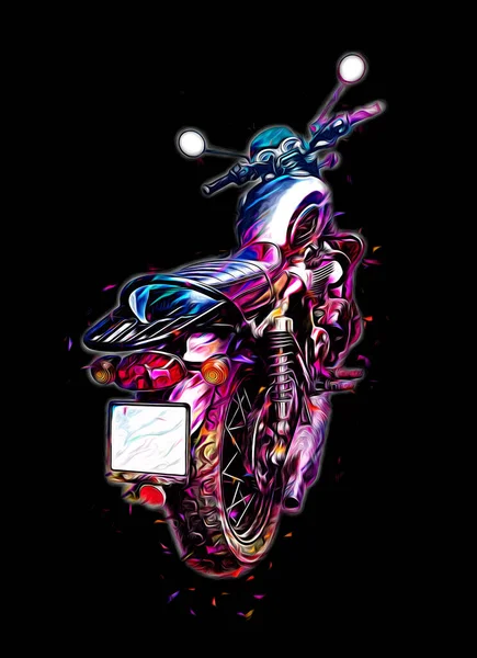 Моторный Цикл Люстрации Цвета Изолированные Искусства Винтажного Ретро — стоковое фото