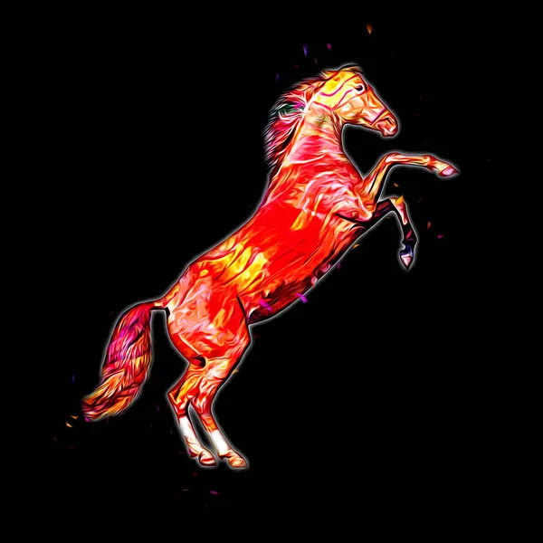 Colorido Caballo Arte Ilustración Grunge Pintura — Foto de Stock