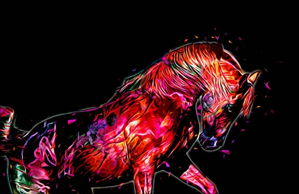 Colorido Caballo Arte Ilustración Grunge Pintura — Foto de Stock