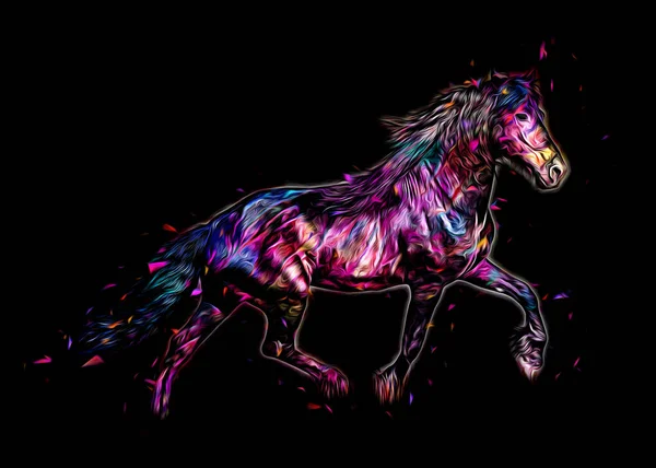 Colorful Horse Art Illustration Grunge Painting — Stock Photo, Image