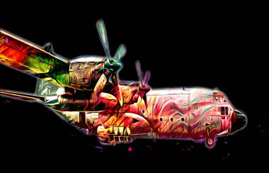 Amerikan savaş uçağı resim sanatı klasiği çiziyor.