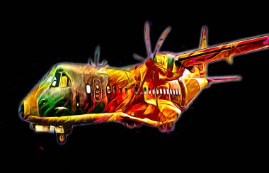 Amerikan savaş uçağı resim sanatı klasiği çiziyor.