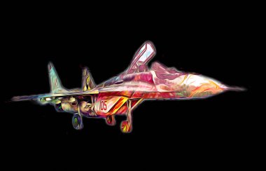 Amerikan savaş uçağı resim sanatı klasiği çiziyor.