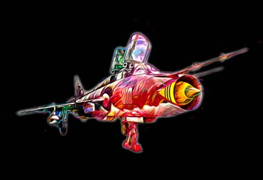 Amerikan savaş uçağı resim sanatı klasiği çiziyor.