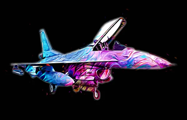 Amerikan Savaş Uçağı Resim Sanatı Klasiği Çiziyor — Stok fotoğraf