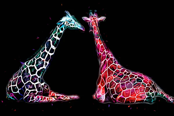 Малюнок Художнього Малюнка Ілюстрація Жирафа — стокове фото