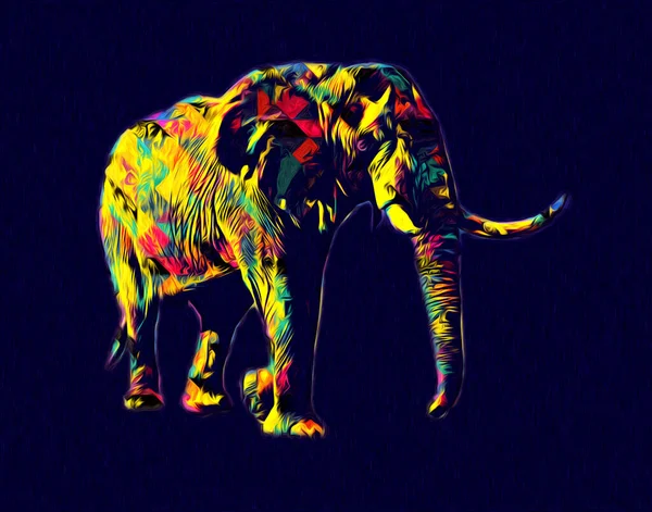 Elephant Tekening Van Potlood Kunst Illustratie — Stockfoto