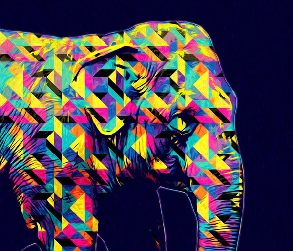 Elephant Tekening Van Potlood Kunst Illustratie — Stockfoto