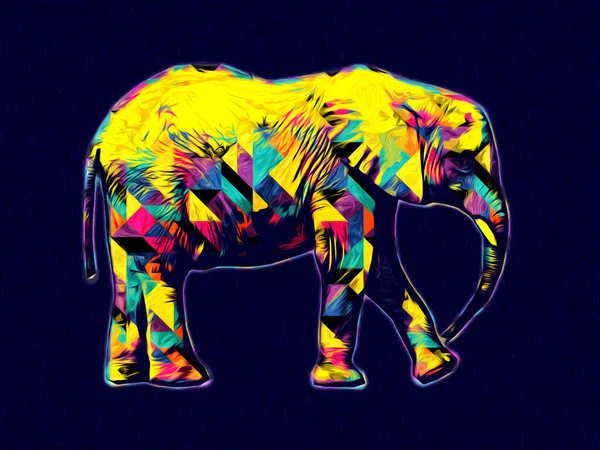 Elefantteckning Från Penna Konst Illustration — Stockfoto