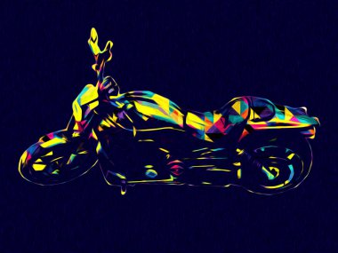 Motosiklet görüntüleme rengi izole edilmiş sanat antika retro